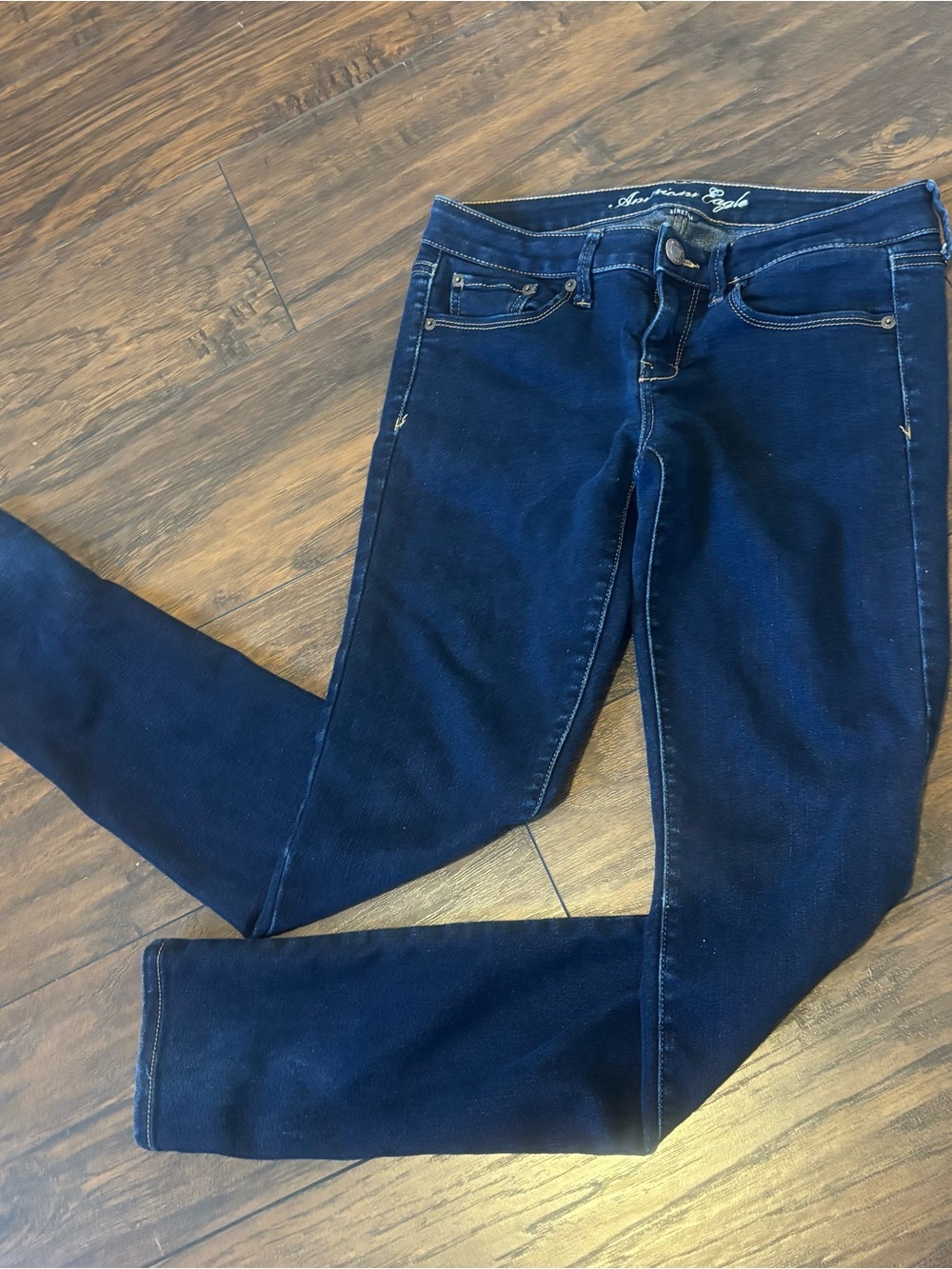 Vintage 2009 American Eagle Low Rise Skinny Stretch Jeans Dark Wash Size 10
